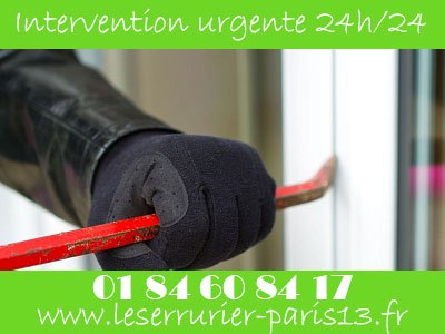 Dépannage serrurerie Paris 13 - intervention urgente 24h/24