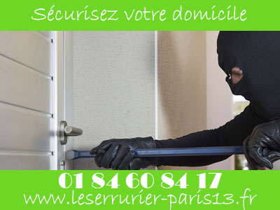 sécurisez votre domicile de jour comme de nuit par le serrurier en Urgence serrurier Paris 13